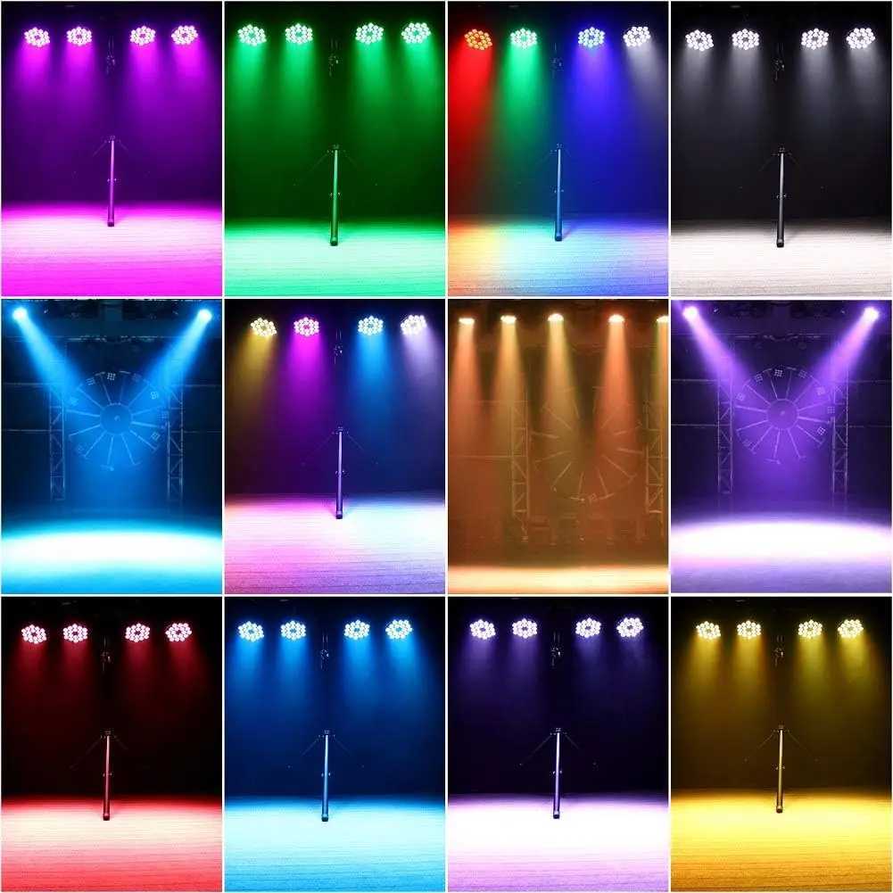 Aluminum Alloy LED Par 18x18W RGBWA+UV Lights 6in1 LED Lighting DMX512 Disco Light Professional Stage Dj Equipment Fast ShippingXJ250527