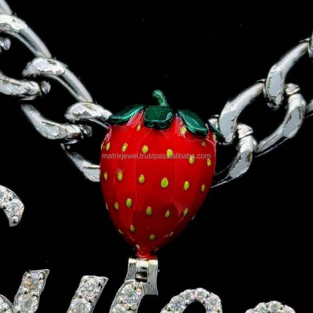 Solid Sier Iced Out Bail Night Glow in Darkness Enamel Name Custom Pendant With Moissanite Dia