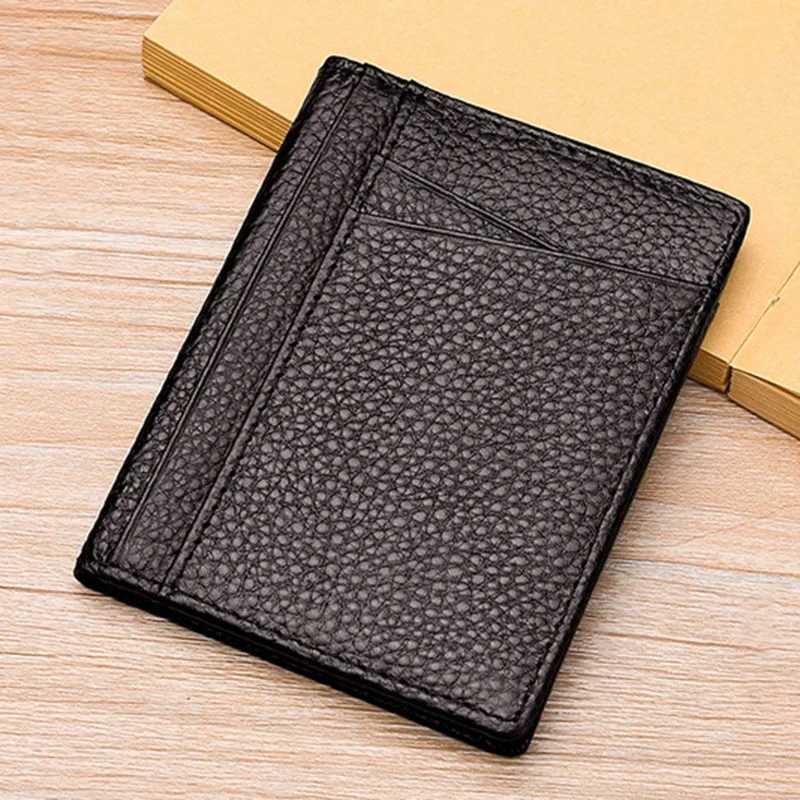 Super Slim Soft Wallet Genuine Leather Mini Holder Wallets Purse Thin Small Card Holders Men Wallet Z250527