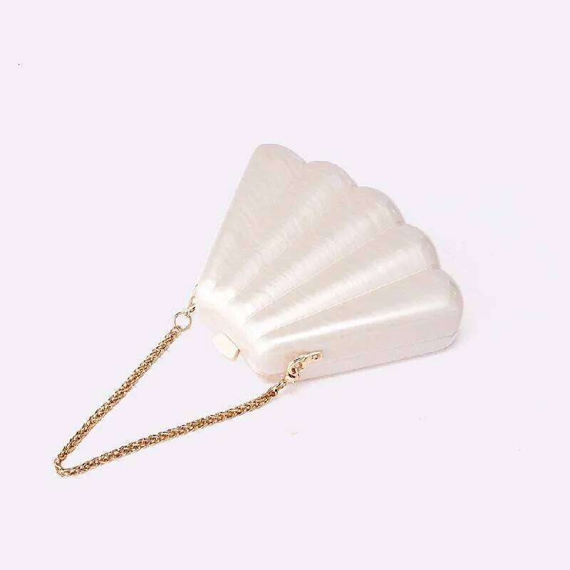 Evening Party Shoulder Acrylic Crossbody Bag Shell Clutch Fashion Wedding New Womens Pink Purse Custom Name Milky White