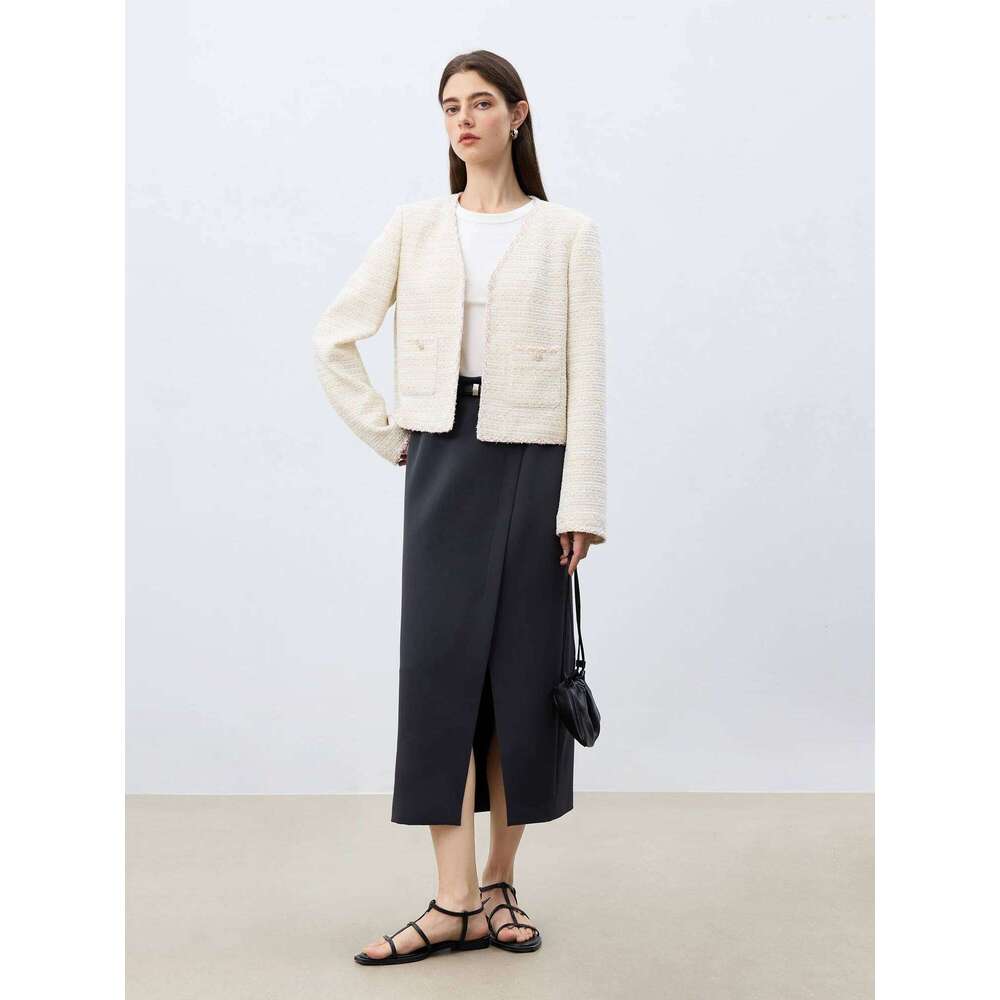 ZIQIAO Petite Size Jacket 2025 Spring New Korean Style White High-End Short Top Casual Loose Women Coats 25Zq91136