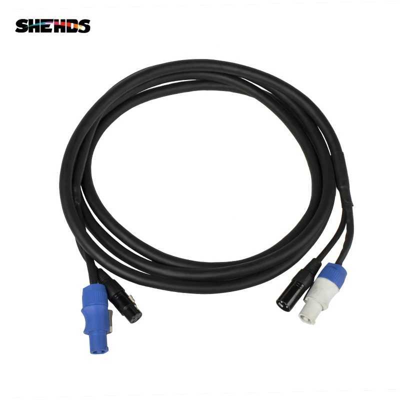 3 Meters/ 2 Meters Length Combination Powercon Plug DMX Cable Power Line Lighting Accessories For Stage Wedding DJ Disco SHEHDS XJ250527