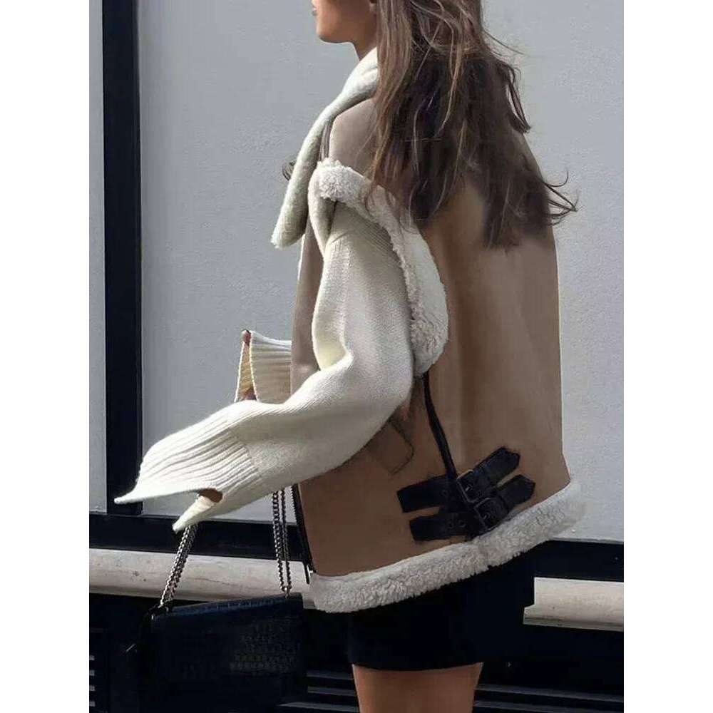 Suninheart Women 2022 Autumn Faux Fur Vest Warm Vintage Female Vests Coat Nude Zipper Sleeveless Jacket New In Outerwears