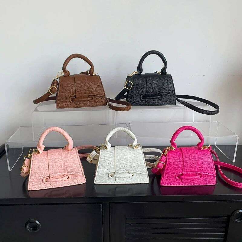 Fashion Solid Color Small Tote Crossbody Bag, Stylish Mini Handbag Mobile Phone Coin Purse, Adjustable Strap, Magnetic Closure,