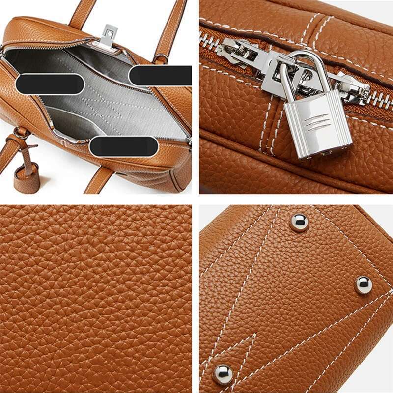 Toptrends Genuine Leather Pillow Tote Handbags For Women 2025 Designer Top Handle Satchel Ladies Shoulder Crossbody Bags