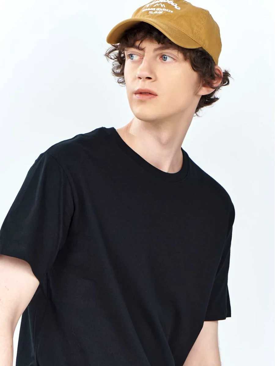 180grams Cotton Solid T-shirts Mens Short Sleeve Fashion Brand Trend White Black Clothing Tees Woman Customized Products Summer Z250527
