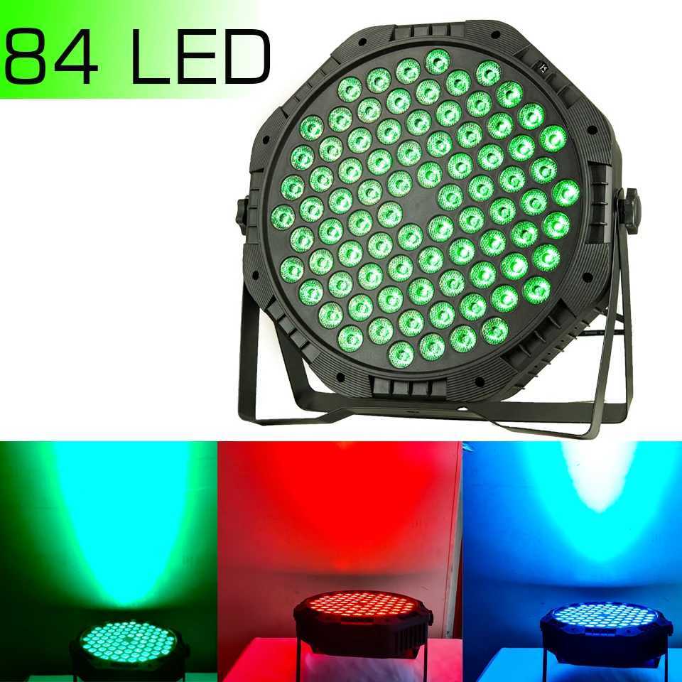 New 80W 84LED par lighting LED Party Flat Strobe Dmx512 Sound Controller RGB 3In1 Colors Lamps for KTV Dj Disco Wedding Xmas XJ250527