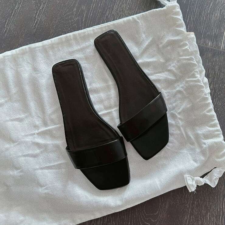 Sheepskin Version ~ French Style White Genuine Leather One-Strap Sandals for Women Summer Outdoor Soft Sole Flat Slippers Half Clogs