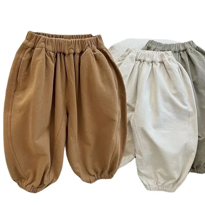 Boys Loose Casual Lantern Pants Spring and Autumn Baby Harlan Solid Color Girls Pants 250527