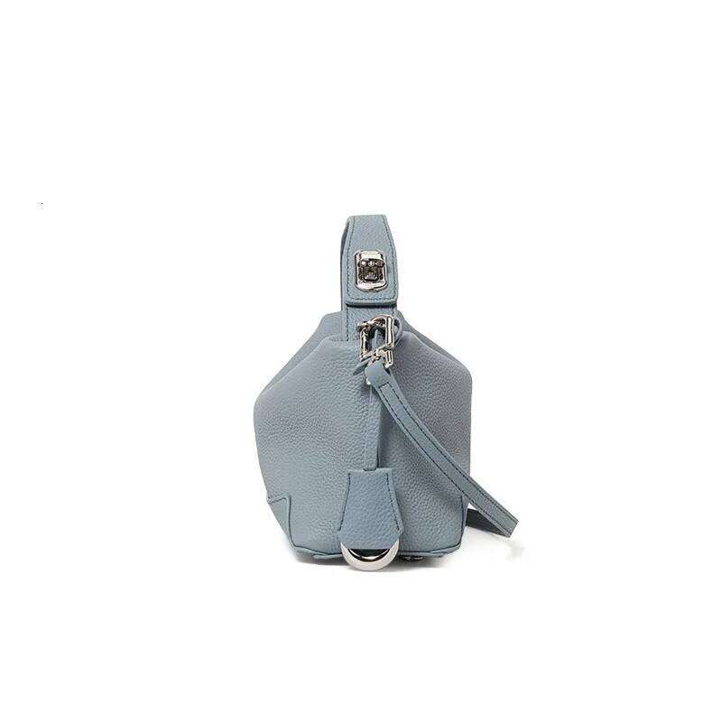 Free Shopping Aidrani Women's First-Layer Cowhide Single Shoulder Cross-Body Bag Niche High-End Office Worker Light Small Bag, Bucket Handbag