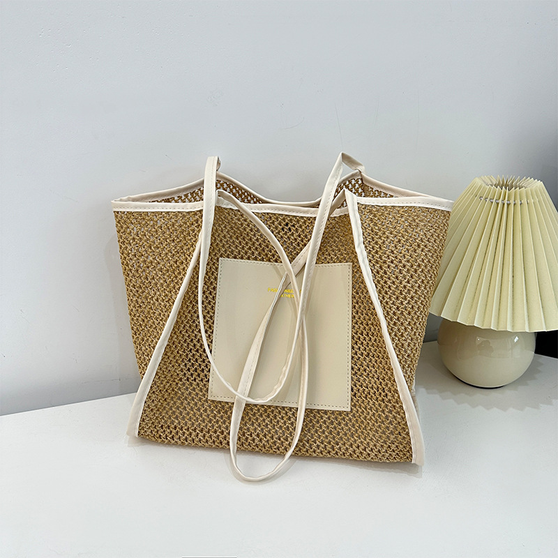 Free shipping designer weaves a large-capacity fashionable Korean-style handbag. 2025 new versatile ins casual and stylish single-shoulder tote bag