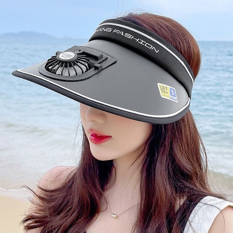 Designer's Sun Hatuv Protection Rechargeable Fan Hat For Women, Sunshade And Sunscreen, Summer Outdoor Wide Brim Visor, Cycling Leisure Sun Hat