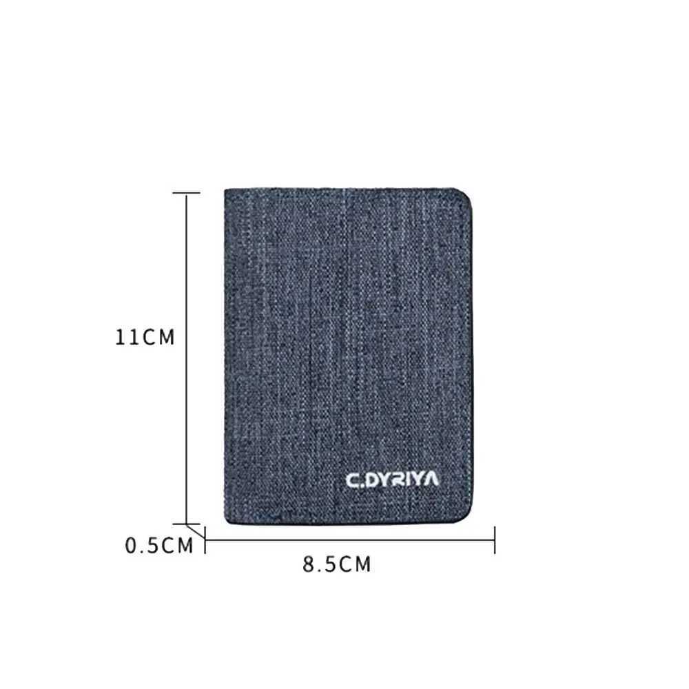 Bifold Women Men Short Wallet Portable Canvas Zippered Coin Purse Multi-purpose Multi-Pocket Business Card Holder Z250527