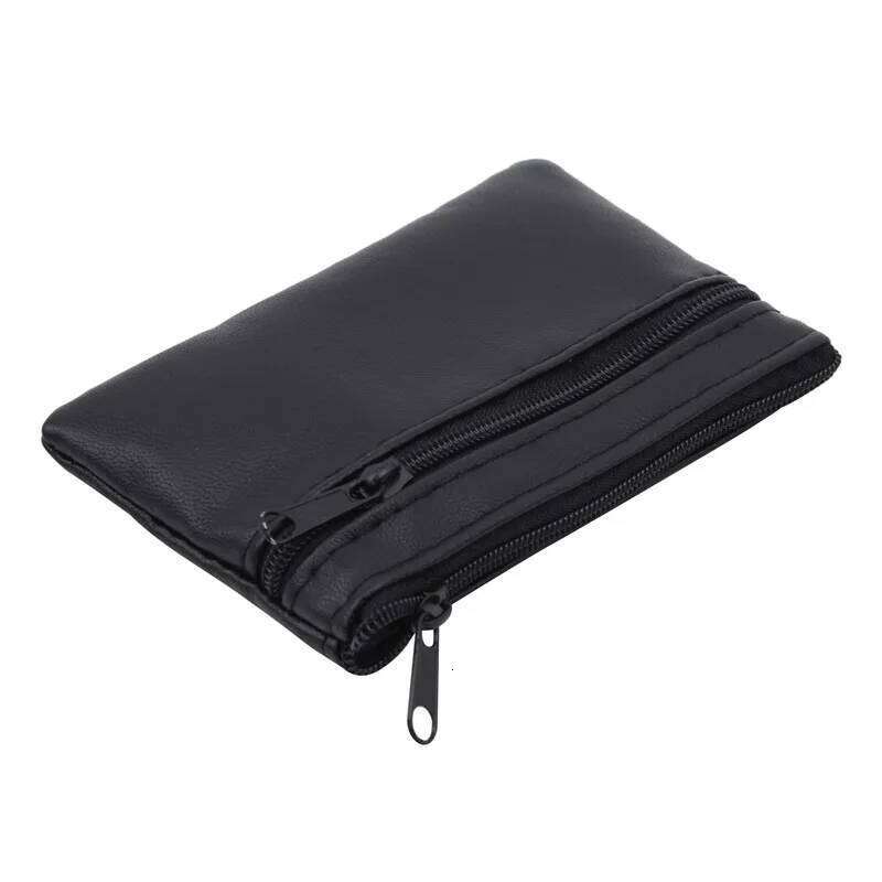 Men Women Card Key Soft Holder Zip Leather Wallet Pouch Bag Purse Gift New Fashion Black Mini Coin Holders