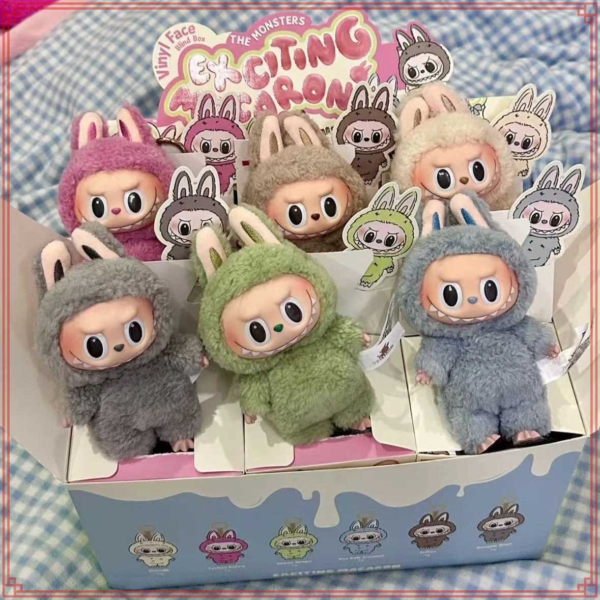 Monster Labs Blind Box Macron Series Vinyl Toy Animated Character Face Doll Mystery Surprise Keychain Brithday Gifts M250527