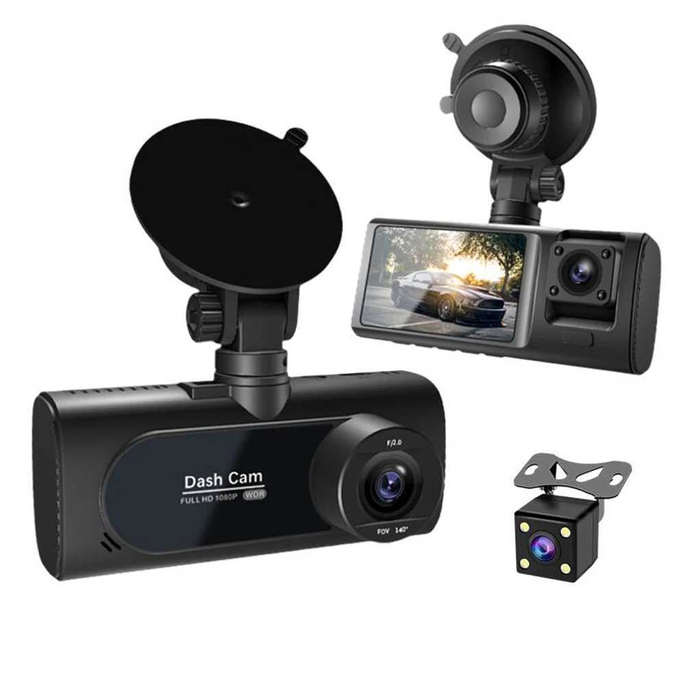 car dvr 3-Lens Vehicle Dash Cam HD 1080P IR Night Vision Three Way Camera DVR Recorder 2.0inch IPS Front/Cabin/Rear Cam with G-sensor Z250509