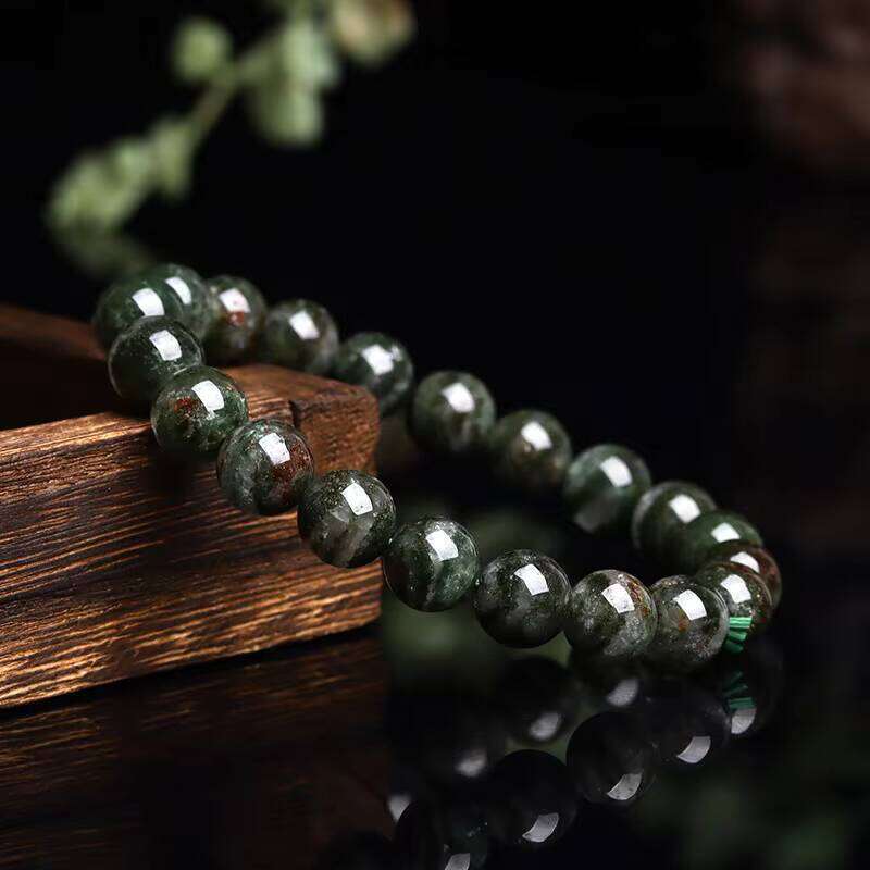 Natural Crystal Green Phantom Single Circle Bead Brazilian Cornucopia Full Star Bracelet