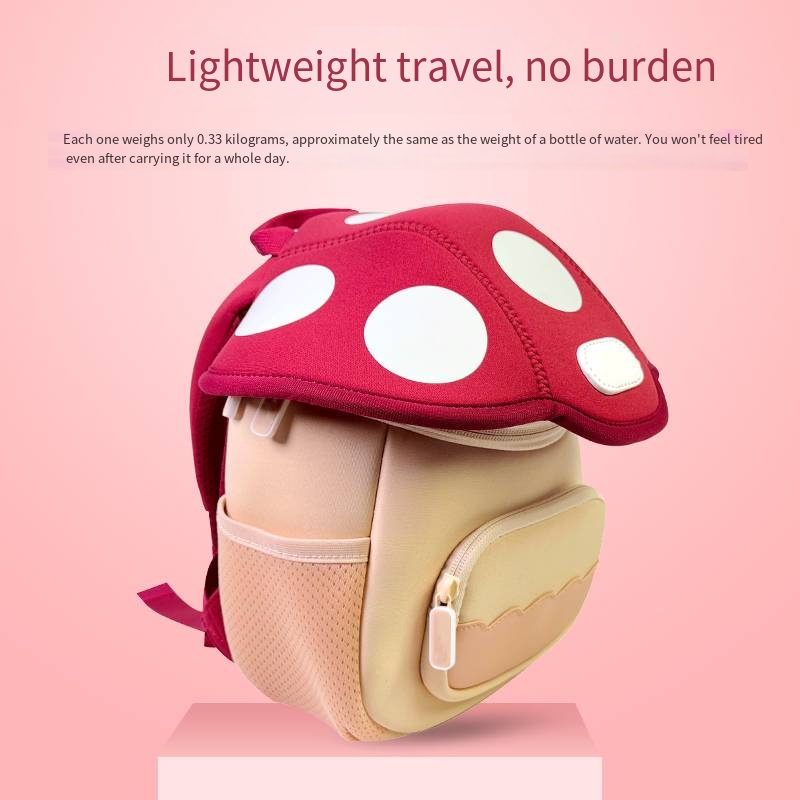 Cute Mushroom Print Childs Daypack Fun & Stylish School Accessory for Youngsters