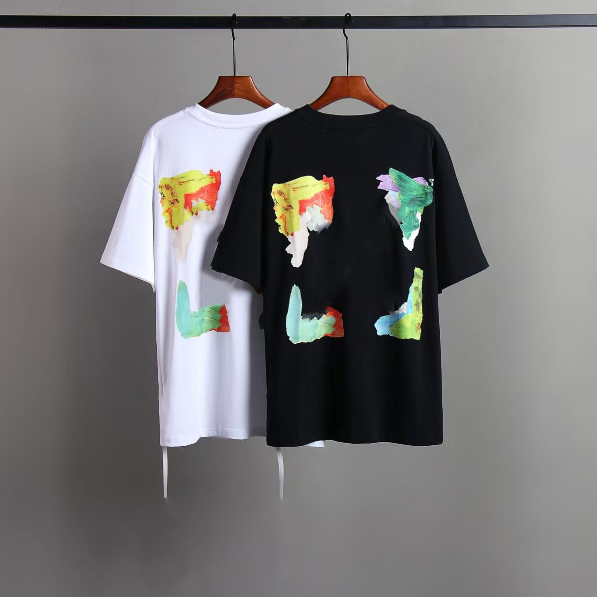 Men's T-Shirts New summer short sleeve men's cotton fashion printed pattern T-shirt trend all casual round neck T-shirt men plus size black and white