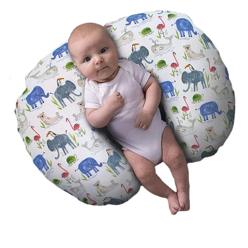 Infant Ushaped Nursing Pillowcase Learn Sit Pillow Coat for born Removable Printed Neck Protection Baby Bedding 250527