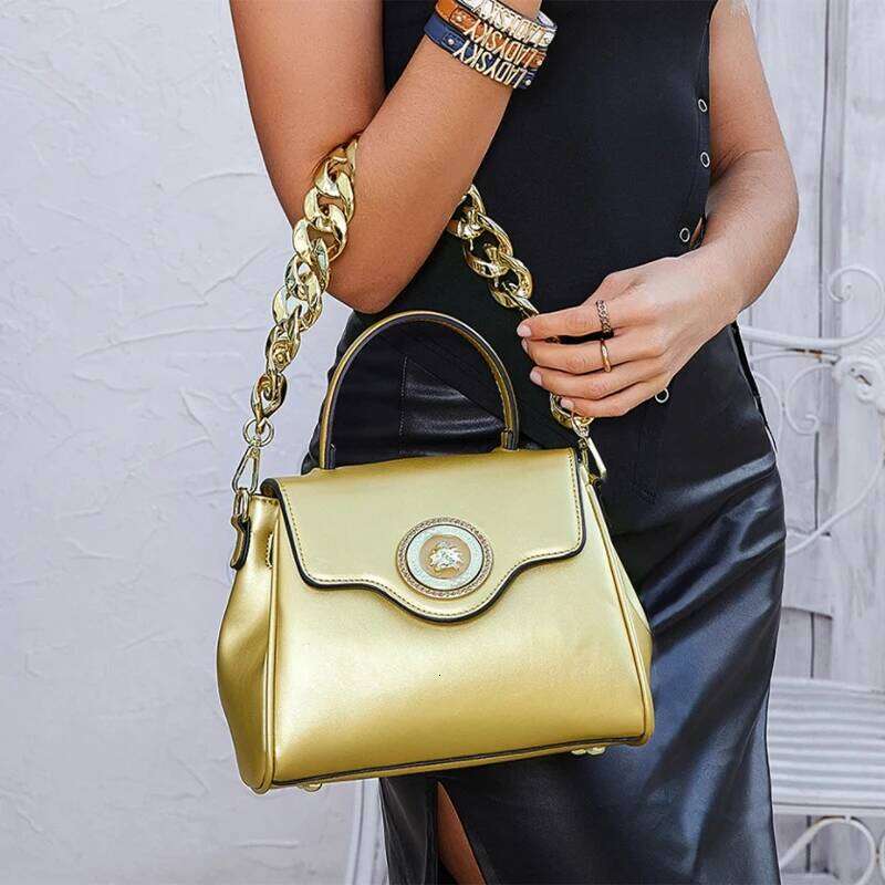 Women's Bags Designer Brand Classic Shoulder Women Versatile Retro Acrylic Chain Textured Handbag Large Capacity Flap Crossbody Bag