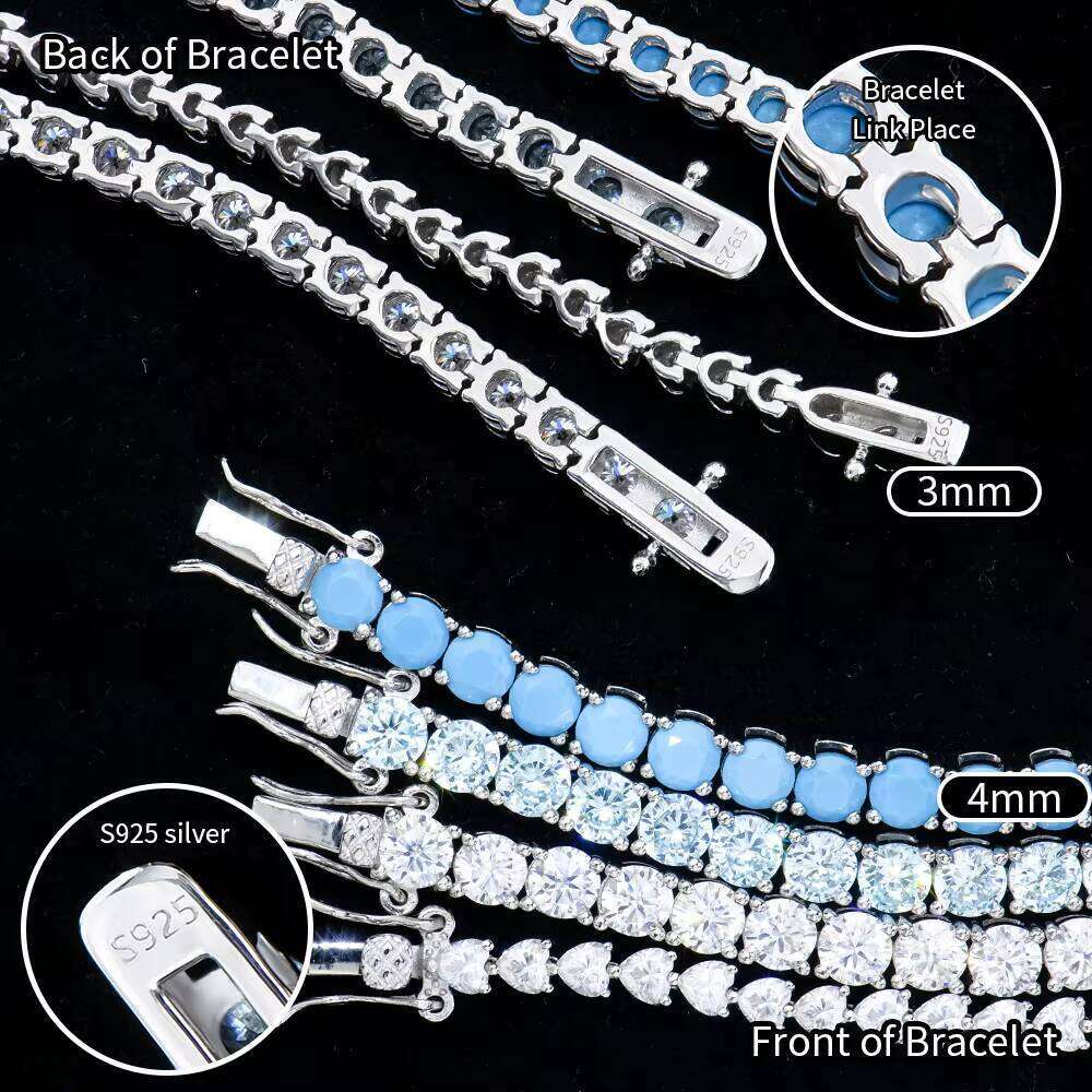 Hiphop Pure Sier Pass Dia Tester GRA Certified VVS Moissanite Tennis Bracelet