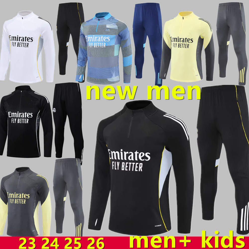 2025 2026 BELLINGHAM Reals Madrids tracksuit training suit top pants VINI JR23 24 25 26 MBEPPA Long Sleeves men kids football sportswear chandal futbol survetement