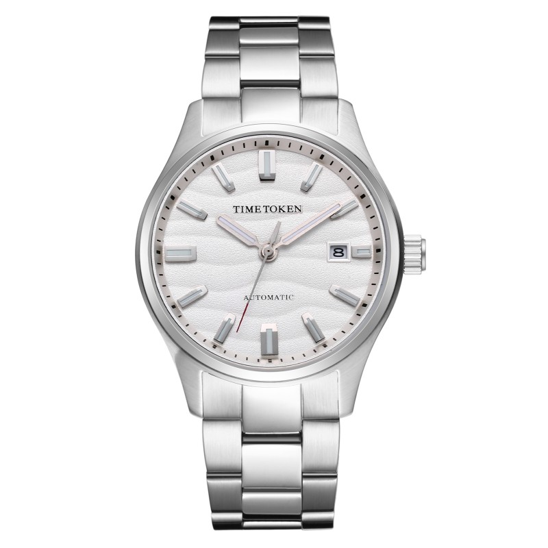 TIMETOKEN 40mm Men's Dressy Timepiece - Automatic Mechanism, Desert Pattern, Sapphire, 50m Waterproof, Glow Design