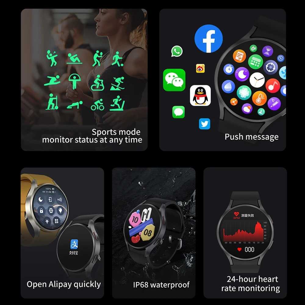 New For Galaxy Watch 6 Classic Smartwatch Men AMOLED HD Sn Voice Assistant ethoth Call NFC Smart Watch for WomenXJ250513