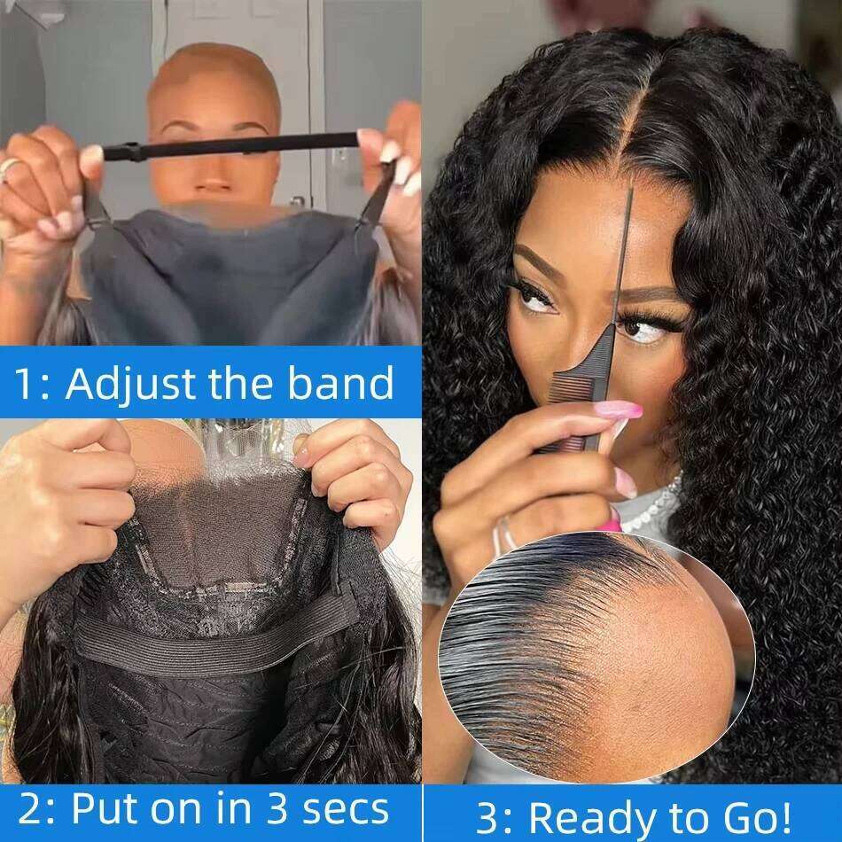 Mossily 250 Density 30 inch Curly Glueless 5x5 Ready to Wear Lace Closure Wig Pre Plucked Loose Deep Wave Human Hair Wigs
