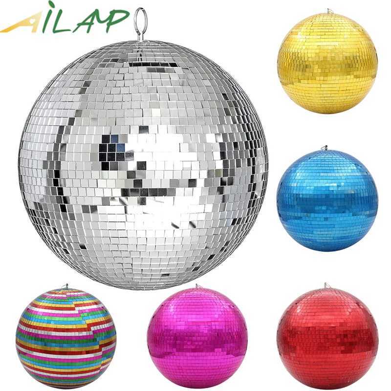 Max 30cm mirror disco ball stage light rotating glass ball Party Decorations ktv bar dj lighting reflection colorful mirror ballXJ250527