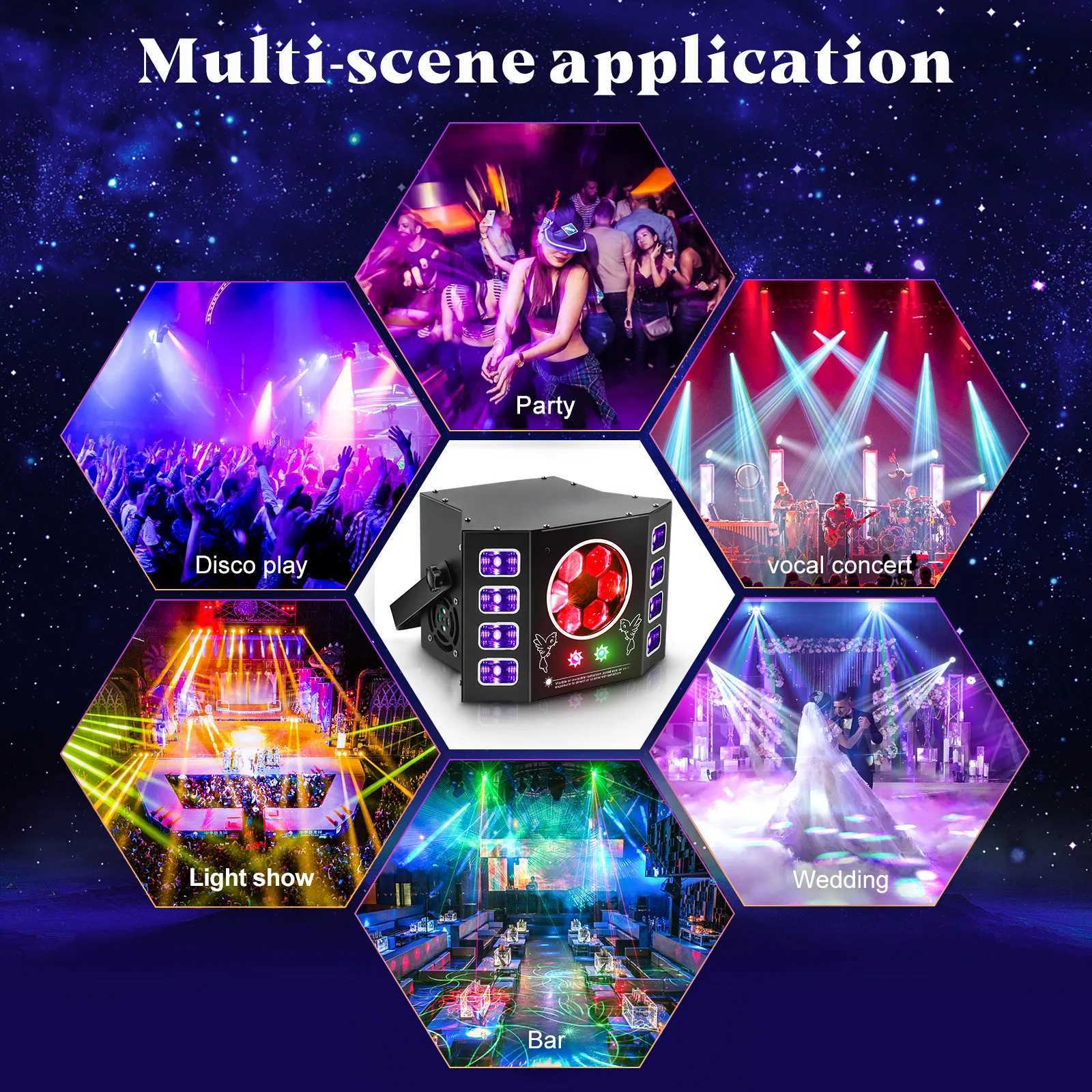 Fieryzeal 100W RGBW 4IN1 Bee Eye UV Strobe Light LED Effect Light DMX512 DJ Light With Remote for Disco Party KTV Stage LightXJ250527