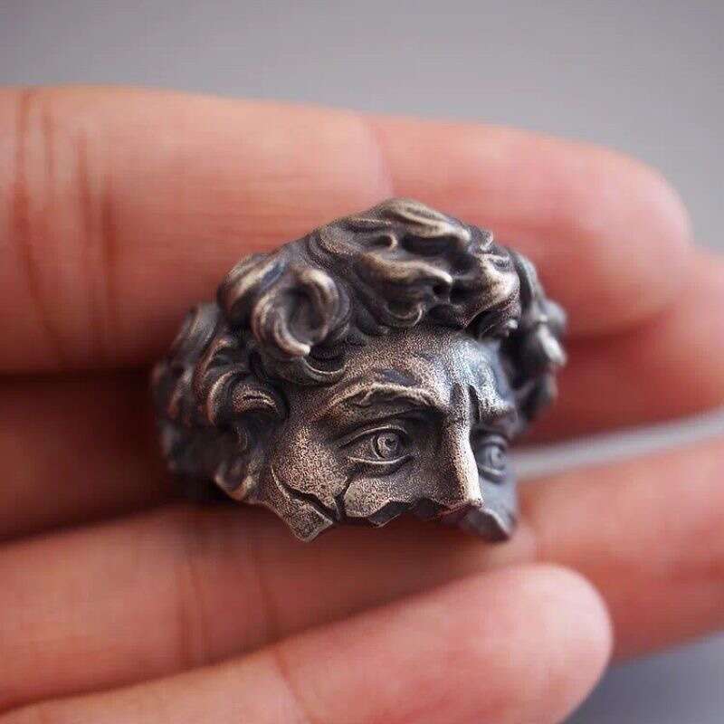 Renaissance David Open Artistic Niche Trendy Versatile High-end Sense Index Finger Ring Accessory for Men