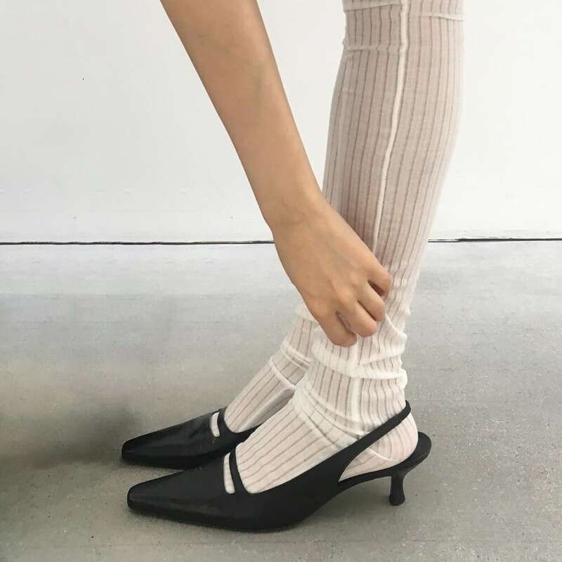 Korean Style Summer New 2025 Niche Versatile Stiletto High Kitten Heel Simple Genuine Leather Square Toe Sandals
