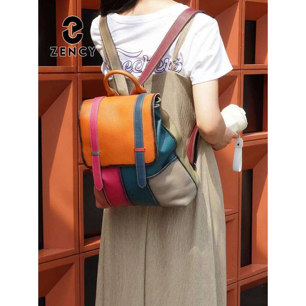Zency Women's Stylish Genuine Leather Backpack Large Rucksack For Ladies Capacity Satchel New Shoulder Bags Knapsack