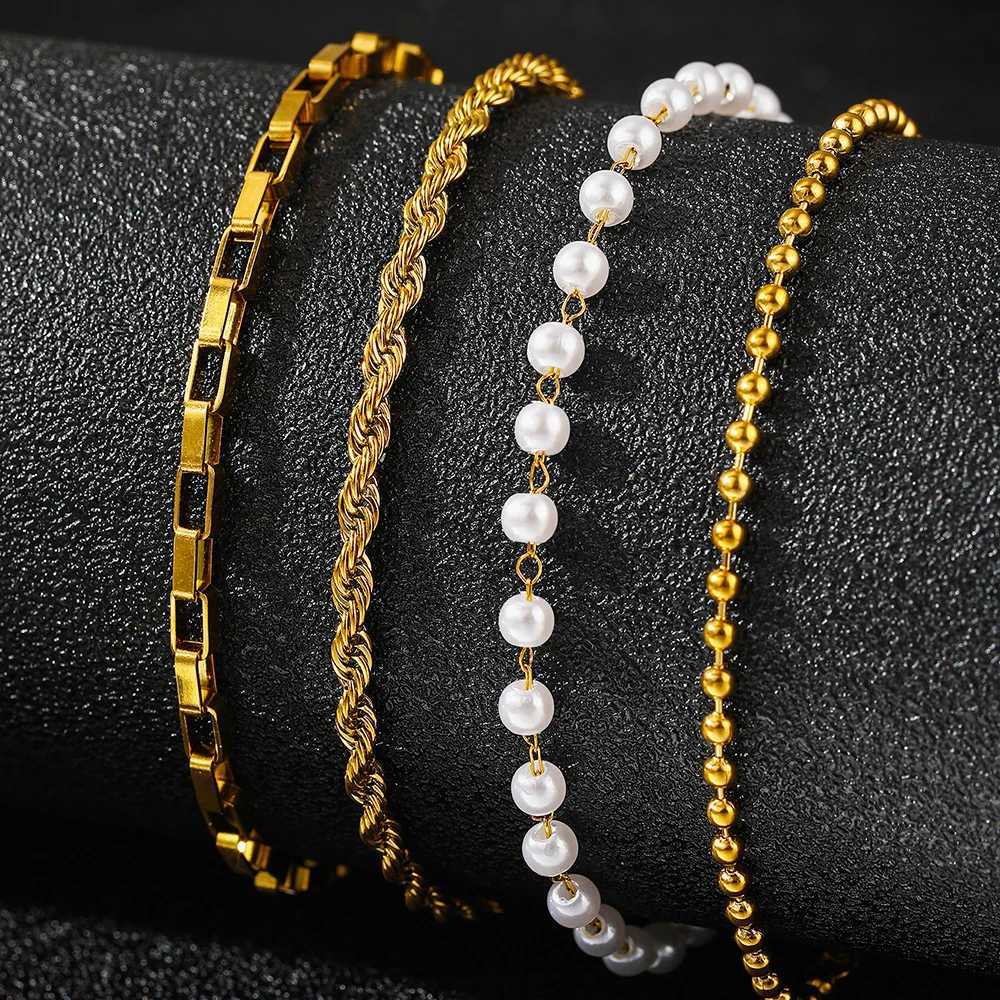 Stainless Steel Jewelry Set New Design Multi Style Pearl Twist Bracelets Jewelry Set For Women Jewelry Party Gifts Daily Wear W250526