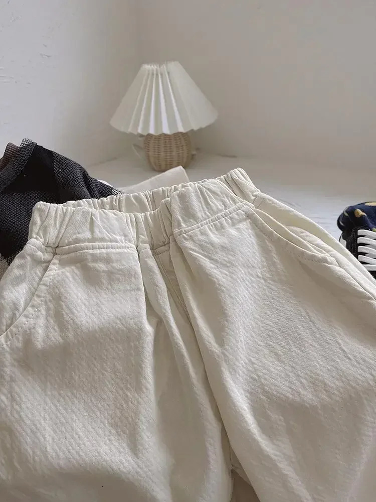 Spring Autumn Childrens Fashion Casual Loose Radish Pants for Boys Girls Solid Color Lantern Pants 250527