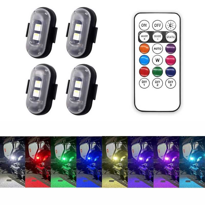 4/10x Car LED Light Multifunctional Car LED Warning Light Rechargeable Wireless Car Light with Remote Control Decorative Light XJ250527