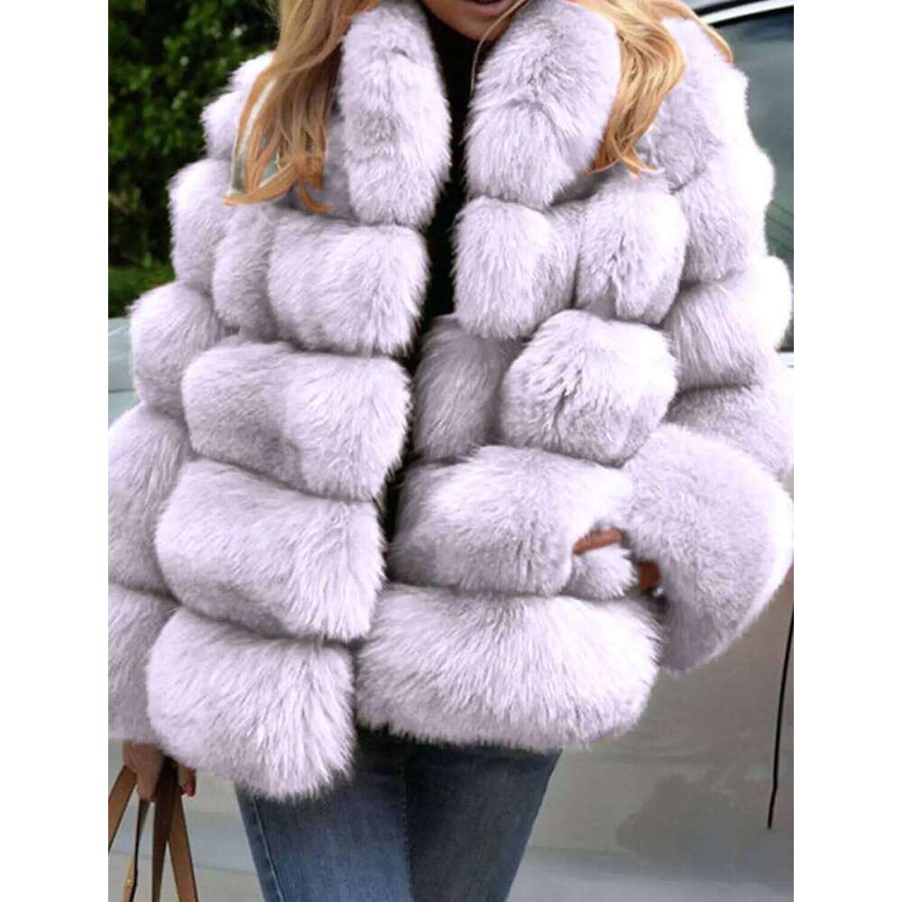 Hot Sell Multi-Color Optional Thick Warm Comfortable Autumn And Winter Faux Fox Fur Coat Women