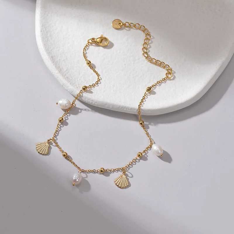 Fashion High Quality Shell Pearl Bracelet Stainless Steel Gold Color For Women Bangle Girl Jewelry Gift W250526