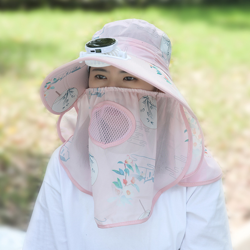 Designer's Sun Hatsummer Hot-selling Solar-powered Digital Display Charging Fan Hat For Women Outdoor Sunshade Sun Protection Hat Greenhouse Gard