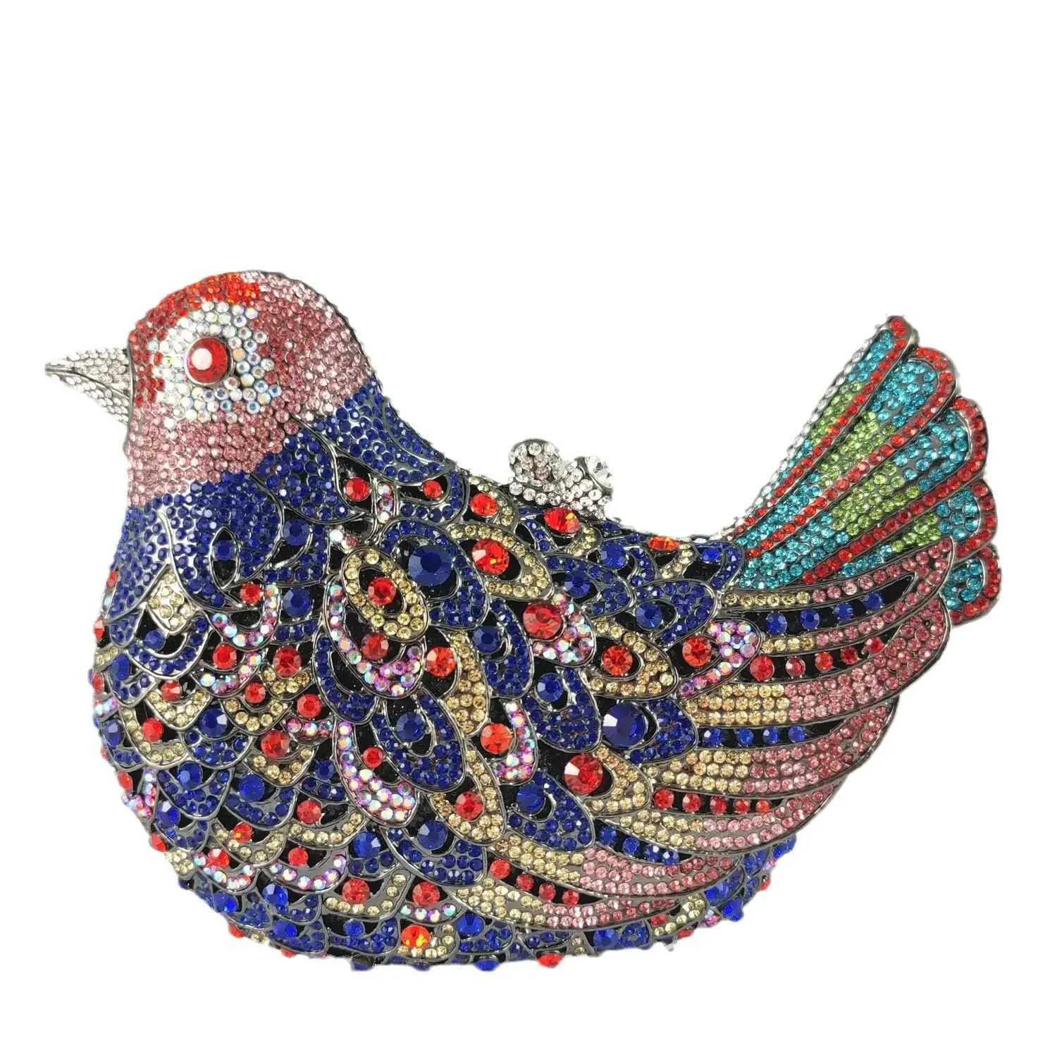 FGG Boutique Pink Bird Evening Bag and Clutches for Formal Party Dinner Pigeon Rhinestone Handbag Bridal Wedding Clutch Purse W250527