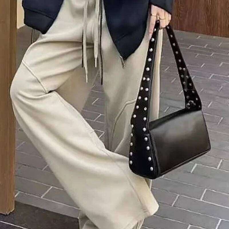 Women's Bags Designer Women Fashion Retro Single Shoulder Crossbody High Quality Underarm Personality Handbag Rivet Commuter Bag