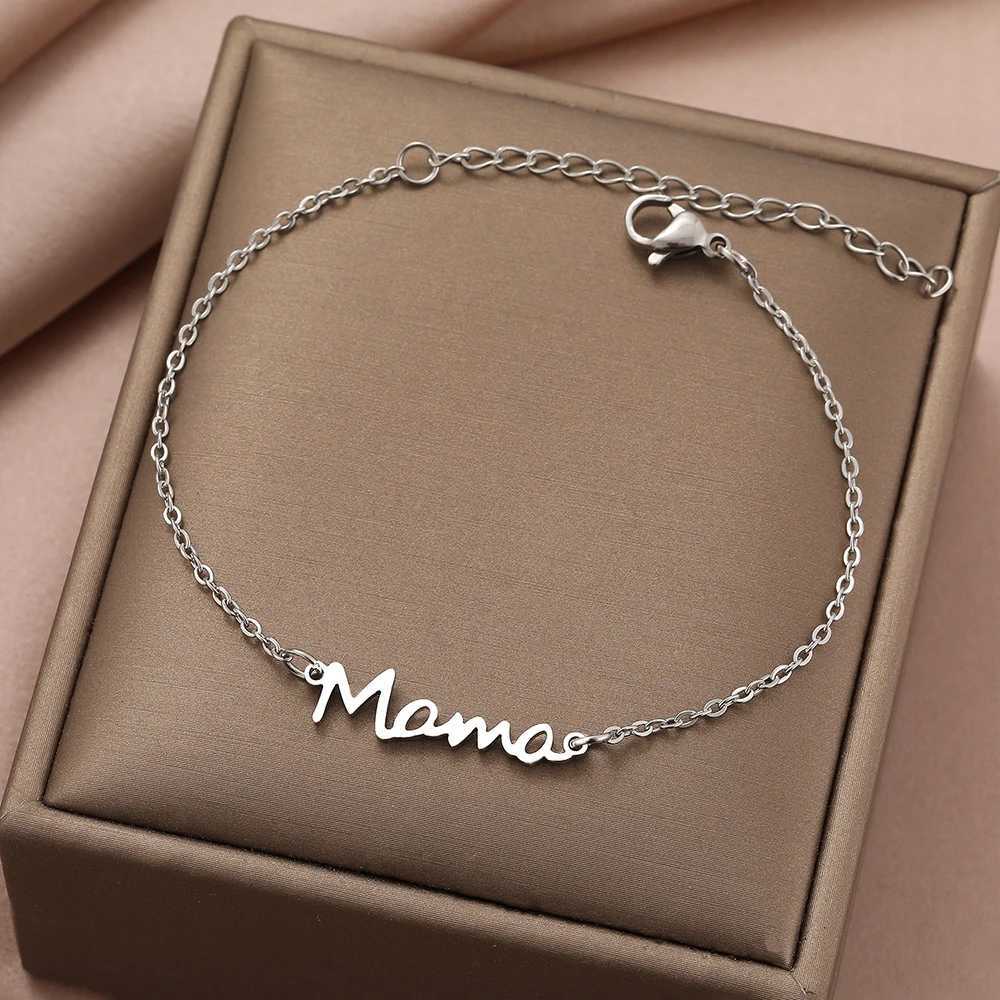 Stainless Steel Bracelets Letter Mama Pendant Chains Fashion Charms Bracelet For Women Jewelry Party Lover Mum Mothers Gifts W250526