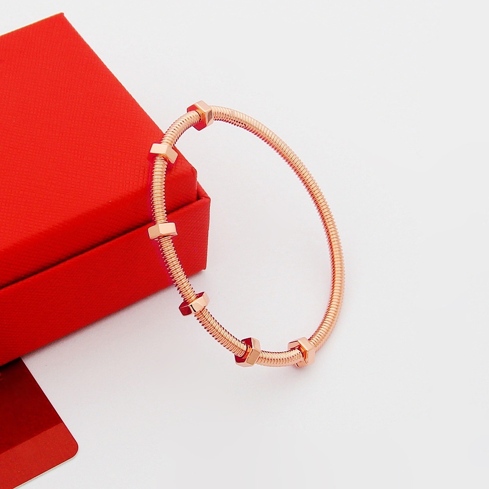 Screw designer bracelet women titanium steel bangle 3 colors fashion classic designer jewelry luxury bracelet designer simple fa211