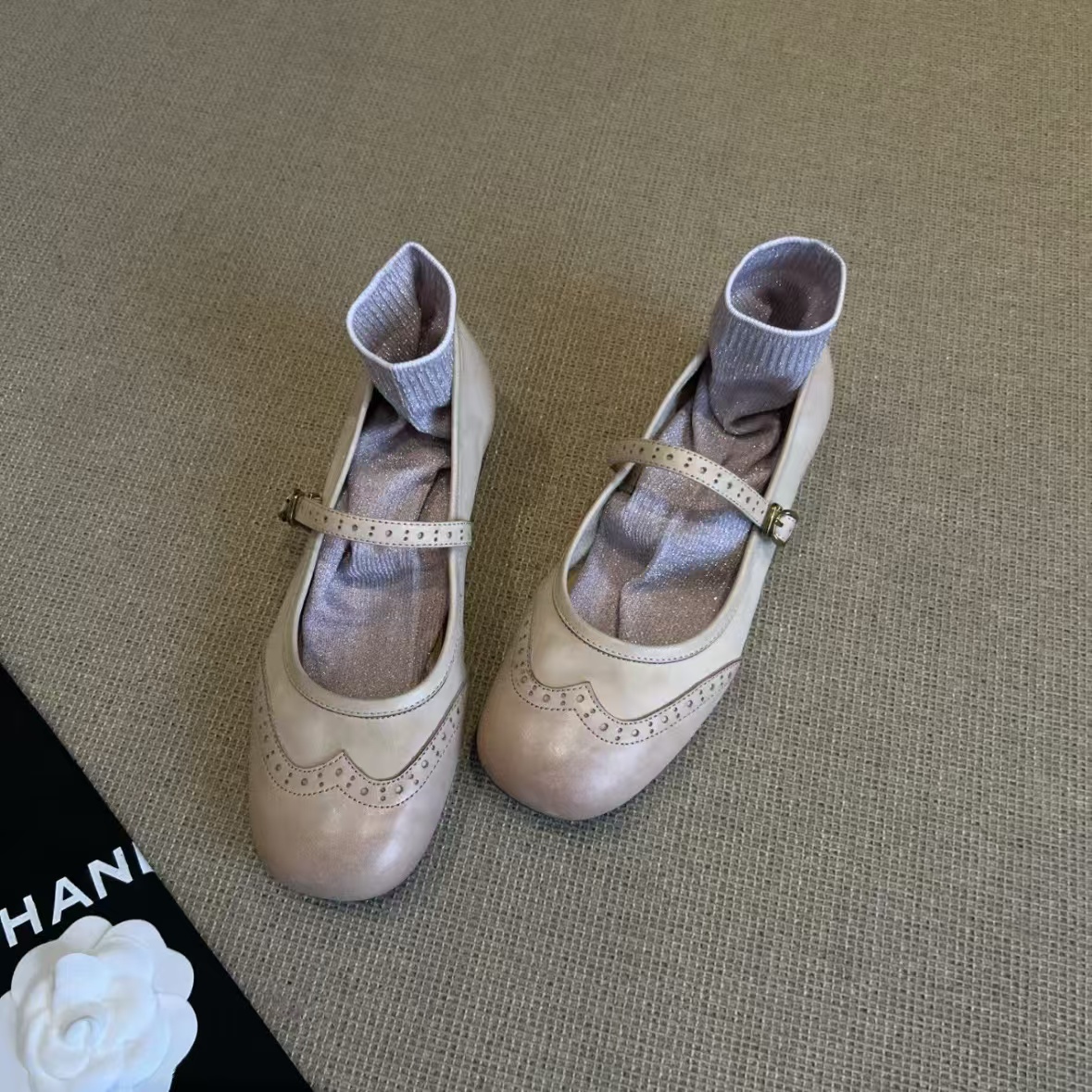 Pumps Spring/Fall 2023 Genuine Leather Round Toe Chunky Low Heel Women Shoes Retro Mary Janes 0be7