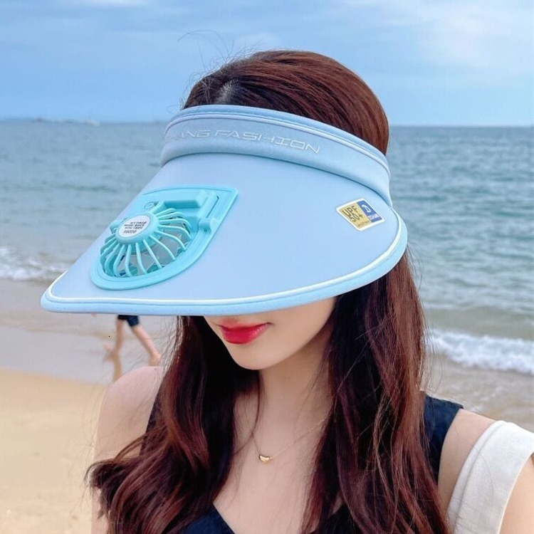 Designer's Sun Hatuv Protection Rechargeable Fan Hat For Women, Sunshade And Sunscreen, Summer Outdoor Wide Brim Visor, Cycling Leisure Sun Hat