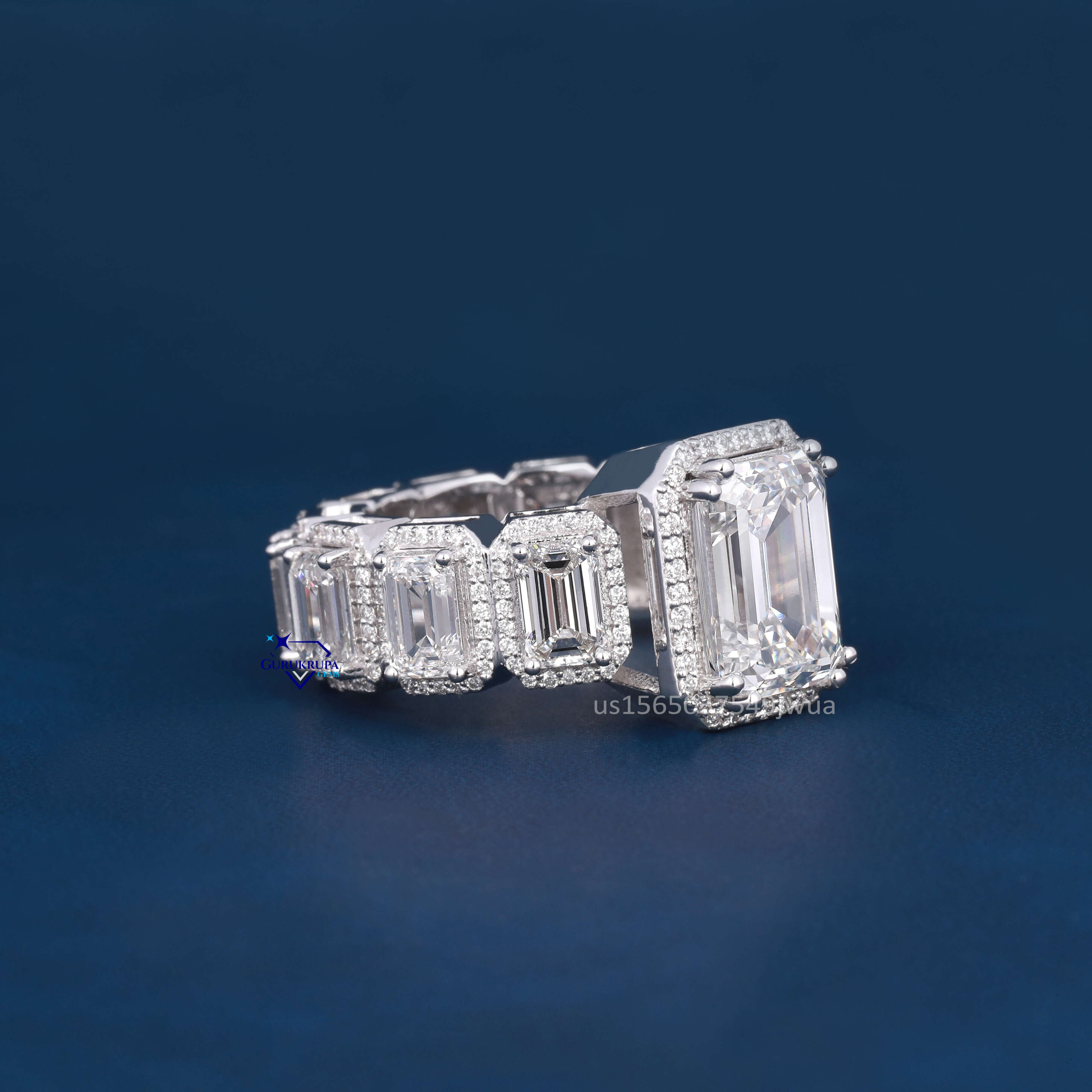 Trending Iced Out Hip Hop Unisex Ring DEF Color Vvs Pass Diamond Tester Emerald Cut 925 Sterling Silver With Labgrown Diamonds