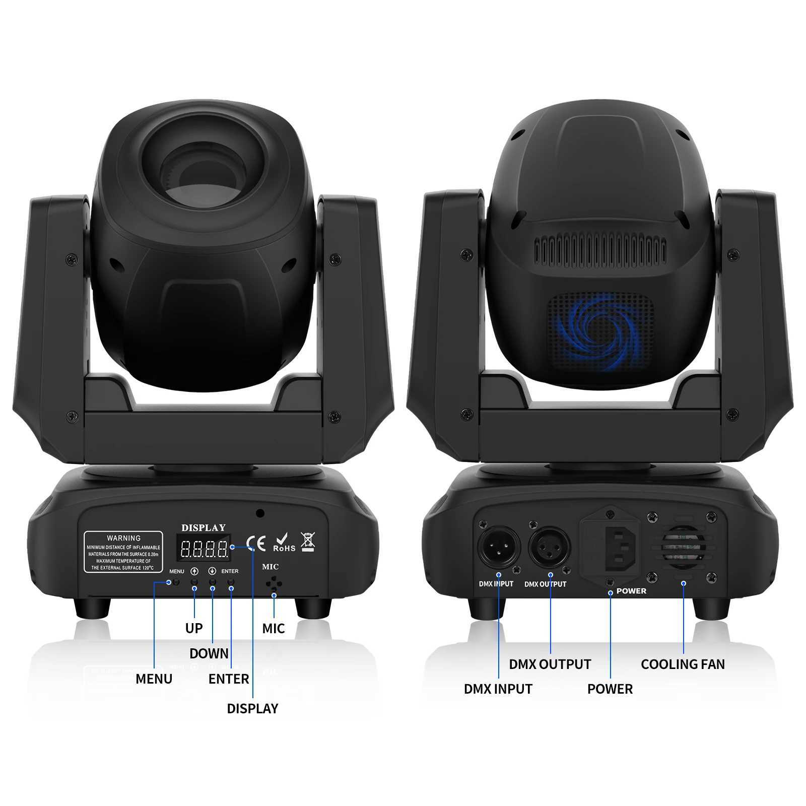 Fieryzeal 120W Gobo Moving Head Light Stage Light RGBW DMX LED for KTV DJ Light Beam Disco Show Party Spotlight XJ250527