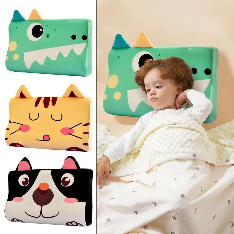 Toddler Memory Foam Pillow Slow Rebound Soft Fiber Baby Neck Protection Cartoon Animal Printing Childrens Bedding 250527